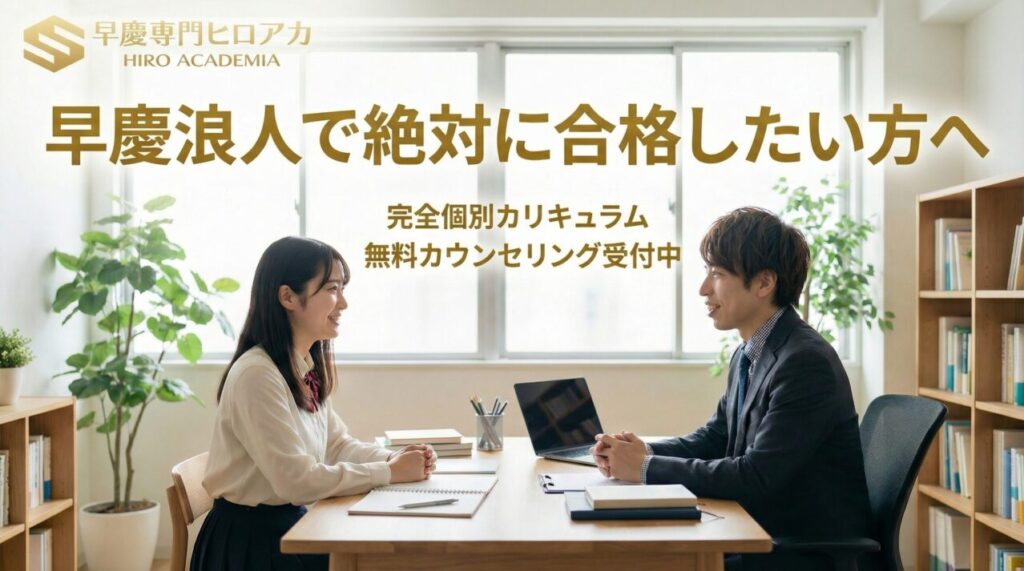 早慶浪人で絶対に合格したい方へ 無料カウンセリング受付中